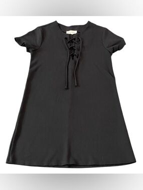 EIGHT SIXTY Ponte Knit Black Lace-Up Casual Dress Women’s Size Small